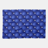 Luxury Royal Blue Diamond Tufted Pattern Theedoek (Horizontaal)