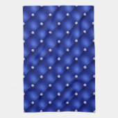 Luxury Royal Blue Diamond Tufted Pattern Theedoek (Verticaal)