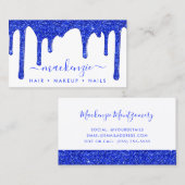 Luxury Royal Blue Driving Glitter Visitekaartje (Voorkant / Achterkant)