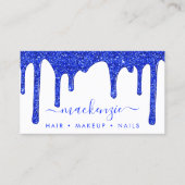 Luxury Royal Blue Driving Glitter Visitekaartje (Voorkant)