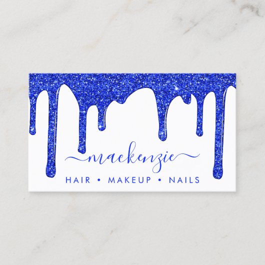 Luxury Royal Blue Driving Glitter Visitekaartje (Voorkant)