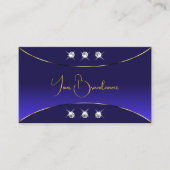 Luxury Royal Blue met Gold Decor Sparkly Diamonds Visitekaartje (Voorkant)