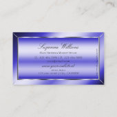 Luxury Royal Blue met Silver Decor en Monogram Visitekaartje (Achterkant)