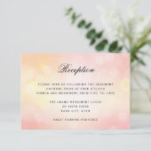 Luxury roze Bokeh Glitter Light WEDDING RECEPT Informatiekaartje (Staand voorkant)