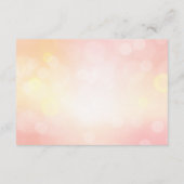 Luxury roze Bokeh Glitter Light WEDDING RECEPT Informatiekaartje (Achterkant)