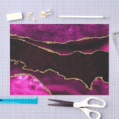 Luxury roze en Gold Glitter Agate Happy Birthday Tissuepapier (Craft)