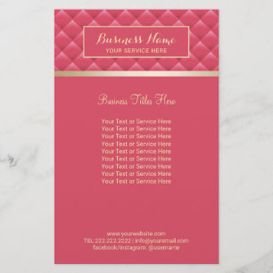 Luxury roze gewatteerde moderne goudzalonspa flyer