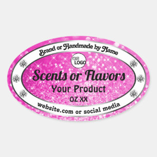 Luxury roze mousserende glitter Product Labels Log