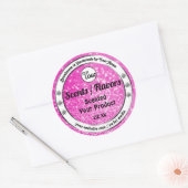 Luxury roze mousserende glitter Product Labels Log (Envelop)