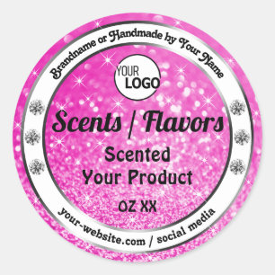 Luxury roze mousserende glitter Product Labels Log
