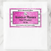 Luxury roze mousserende glitter Product Labels Log (Tas)