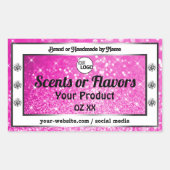Luxury roze mousserende glitter Product Labels Log (Voorkant)