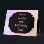 Luxury roze op maat 90th Birthday Kaart<br><div class="desc">Luxury Pink en Black persoonlijke Happy 90th Birthday Greetings Kaart.</div>