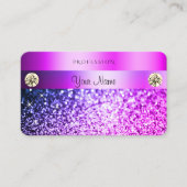 Luxury Roze Paarse Glitter Diamonds Professional Visitekaartje (Voorkant)