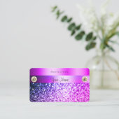 Luxury Roze Paarse Glitter Diamonds Professional Visitekaartje (Staand voorkant)