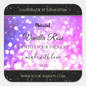 Luxury roze Paarse glitter Sparkle Product Labels (Voorkant)