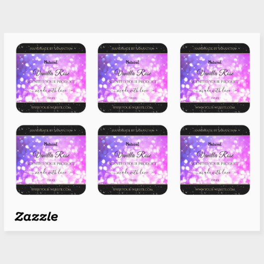Luxury roze Paarse glitter Sparkle Product Labels (Vel)