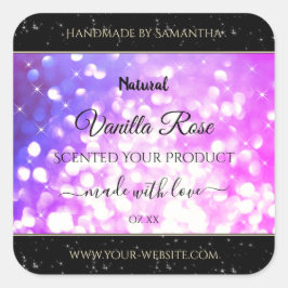 Luxury roze Paarse glitter Sparkle Product Labels