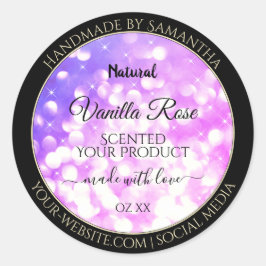 Luxury roze Paarse glitter Sparkle Product Labels