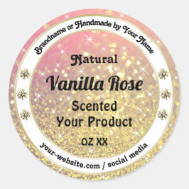 Luxury Roze Paarse Gold Glitter Product Labels