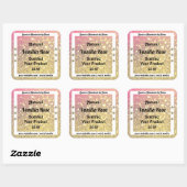 Luxury Roze Paarse Gold Glitter Product Labels (Vel)
