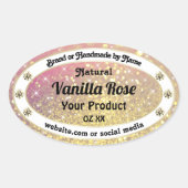 Luxury Roze Paarse Gold Glitter Product Labels (Voorkant)