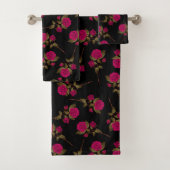 Luxury Roze Popular Floral Bad Handdoek (Insitu)