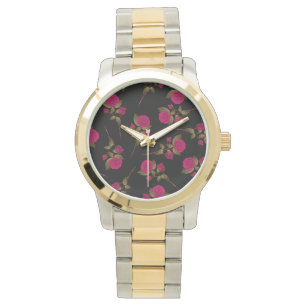 Luxury Roze Popular Floral Horloge