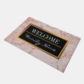Luxury roze Roze Blush Glitter Marble Customize Deurmat (Schuin)