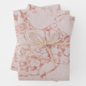 Luxury roze Roze Blush Glitter Marble Customize Inpakpapier Vel (In situ)