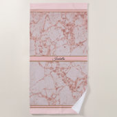 Luxury roze Roze Blush Glitter Marble Customize Strandlaken (Voorkant)