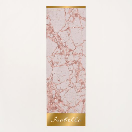 Luxury roze Roze Blush Glitter Marble Customize Yogamat (Voorkant)