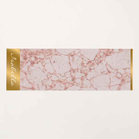 Luxury roze Roze Blush Glitter Marble Customize Yogamat (Voorkant (horizontaal))