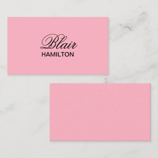 Luxury roze visitekaartje (Voorkant / Achterkant)