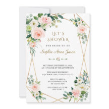 Luxury roze White Flowers Gold Lijst Vrijgezellenf