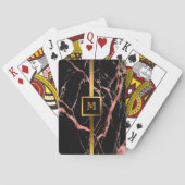 Luxury roze zwarte marmer past aan pokerkaarten (Achterkant)