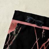 Luxury roze zwarte marmer past aan strandlaken (In situ)