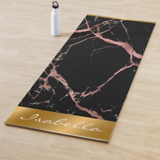 Luxury roze zwarte marmer past aan yogamat (In situ)