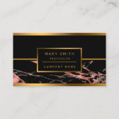 Luxury roze zwarte marmer past Visitekaartje aan (Voorkant)