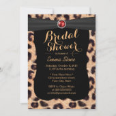 Luxury Ruby Pareltjes Leopard Print Vrijgezellenfe Kaart (Voorkant)