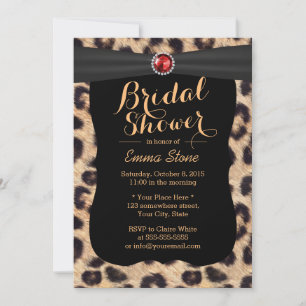 Luxury Ruby Pareltjes Leopard Print Vrijgezellenfe Kaart