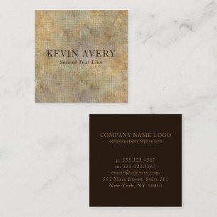 Luxury Rustic Beige Gold Linen Texture Vierkante Visitekaartje