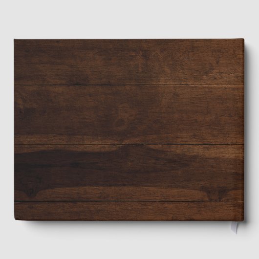 Luxury Rustic Wood String Lights Rozen Wedding Gastenboek (Achterkant)