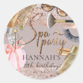 Luxury Safari Glitter Spa Birthday Ronde Sticker (Voorkant)