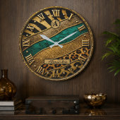 Luxury Safari Leopard Zebra Glitter Custom Name Grote Klok