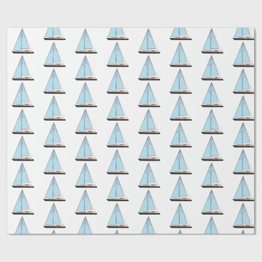Luxury Sailing Yacht Boat Cadeaupapier (Vlak)