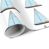 Luxury Sailing Yacht Boat Cadeaupapier (Rol Hoek)