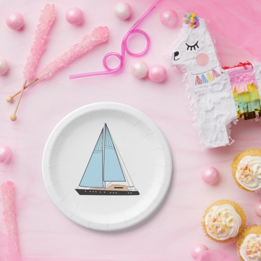 Luxury Sailing Yacht Boat Papieren Bordje (Feest)