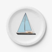 Luxury Sailing Yacht Boat Papieren Bordje (Voorkant)