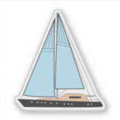 Luxury Sailing Yacht Boat Sticker (Voorkant)